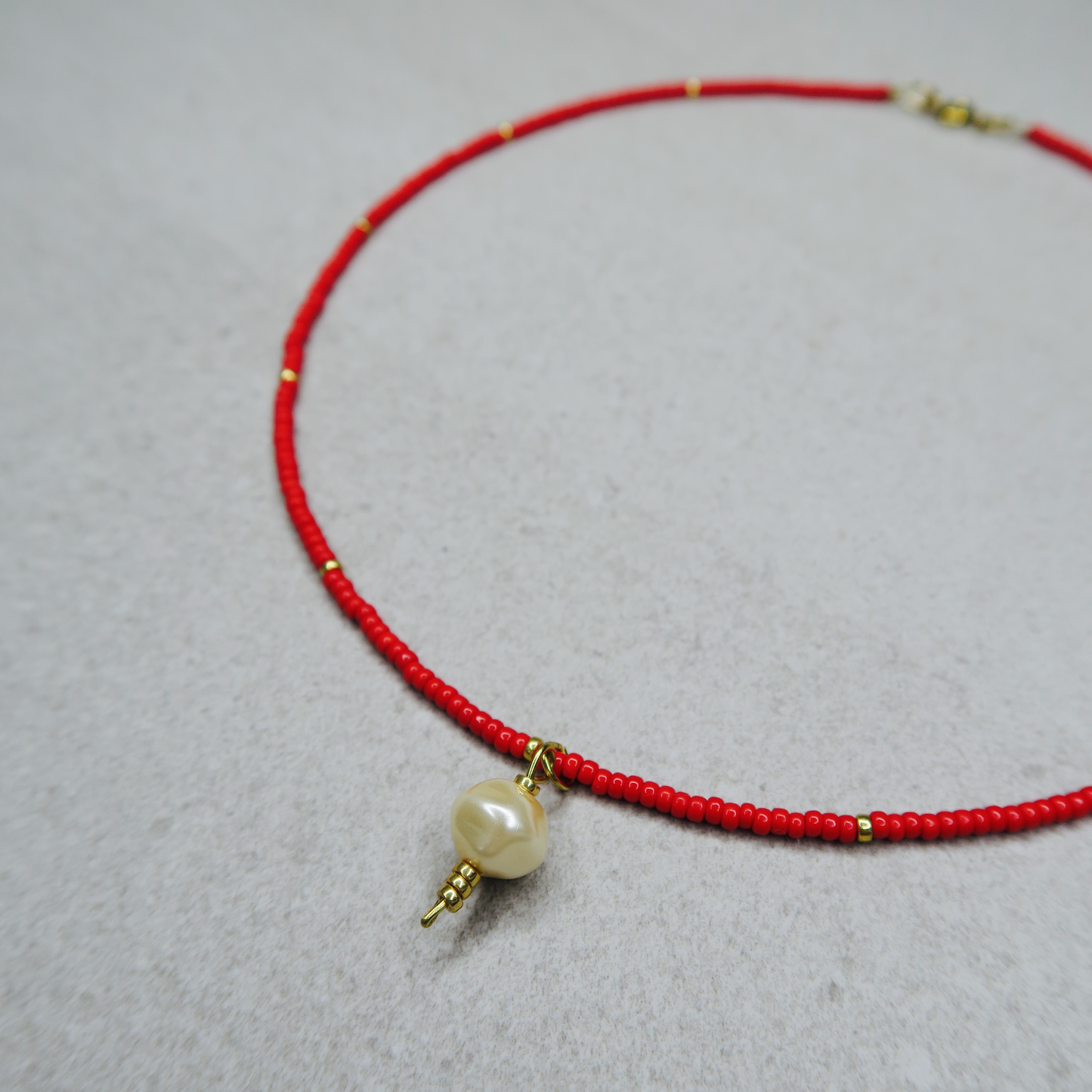 Lucky Red Pearl Necklace