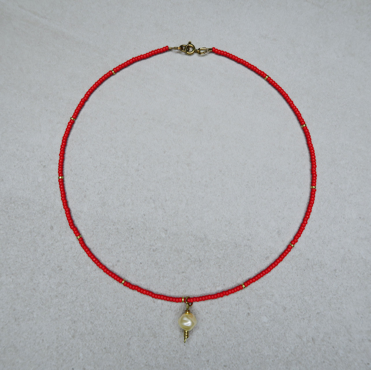 Lucky Red Pearl Necklace